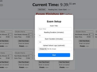Exam Timer with Provisions Tracker