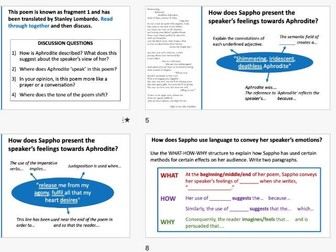 KS3 - Sappho's use of imagery for effect