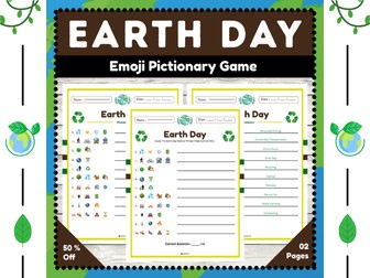 Earth Day Emoji Pictionary Game : Fun and Engaging Guessing Game for Kids