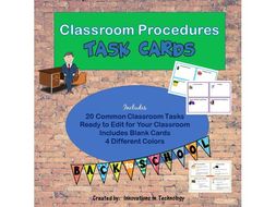 Classroom Procedures Task Cards - Back to School