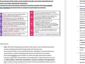 Carbon cycle a level geography 20 mark essay model answer for revision
