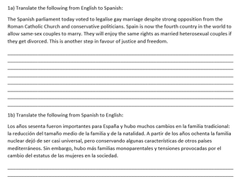 Spanish A level Translation Workbook