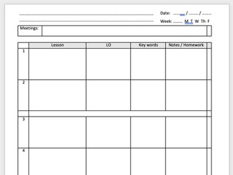 Teacher's planner Word Template