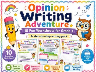 10-Page Step-by-Step Opinion Paragraph Pack