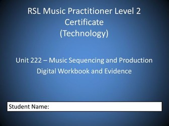 RSL Sequencing and Production Workbook/Checklist