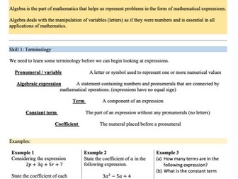 Algebraic techniques - Level 1 - Learn at home