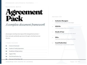 Managed Move Agreement Pack | 7 Pages | Secondary School | Inclusion | SENCO | Head of Year |