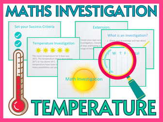 Year 6 Maths Temperature Investigation