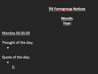 Formgroup/Yeargroup Bulletin Template