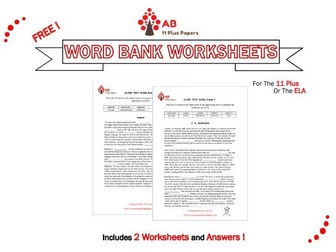 FREE Word Bank worksheets