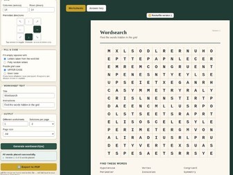 Wordsearch Maker: Any Subject, Any Words