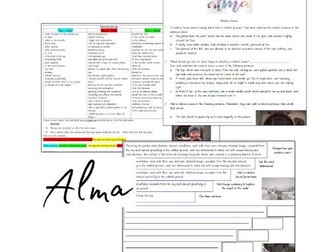 Alma writing pack - ready made worksheets & modelled text aimed at Year 5/6