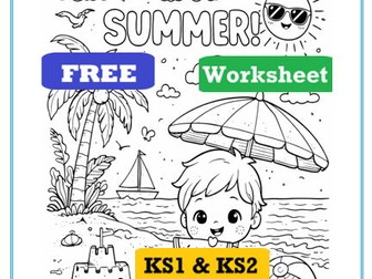 Free Summer Colouring Worksheet KS1 & KS2