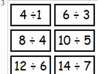 Division Snap Cards Game