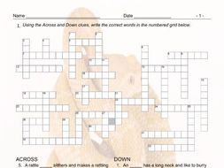 Animals Crossword Puzzle