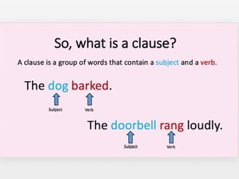 Independent and Dependent Clauses PowerPoint and Activities