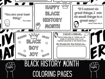 Black History Month Coloring Page Bundle