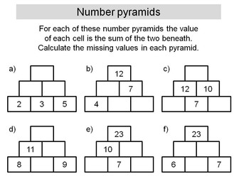 Number pyramids investigation 1