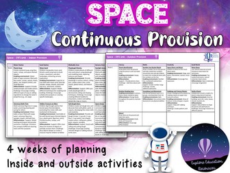 EYFS SPACE Unit - 4 Weeks of Continuous Provision - Indoor and Outdoor