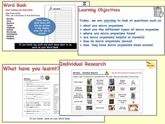 Micro organisms - 1. Introduction (PowerPoint, Worksheets and Videos)