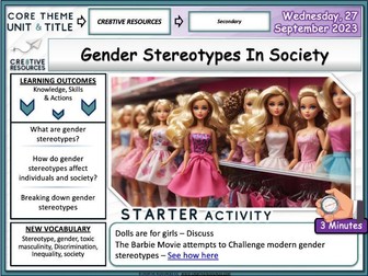 Gender Stereotypes In Society - PSHE