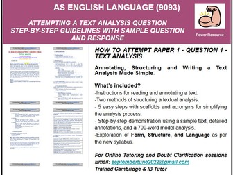 HOW TO ATTEMPT TEXTUAL ANALYSIS: CAIE ENGLISH LANGUAGE (9093)