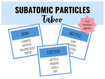 Subatomic Particles Taboo Revision Game