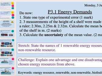 AQA GCSE PHYSICS (9-1): P3 ENERGY RESOURCES (FULL CHAPTER)