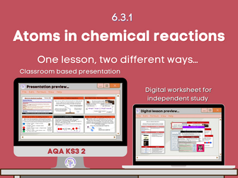 Atoms in chemical reactions Lesson bundle