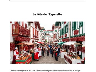 AQA French A Level stimulus card - La Fête de l’Espelette
