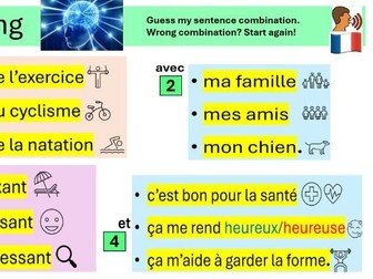 KS3-4 French - Using Faire- je fais + du/de la/des