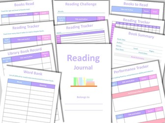 Reading Journal, Planner, Tracker