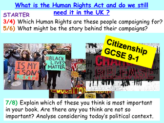Citizenship GCSE Human Rights UK