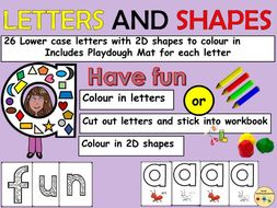 Alphabet Letters And 2d Shapes Link Play Dough Letter Mats