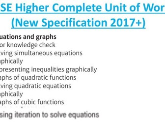 GCSE Higher (Unit 15): Equations and Graphs