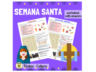 La Semana Santa worksheet with answers. It includes Role Play practise