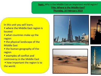KS3 - Progress in Geography -  Middle East SOL