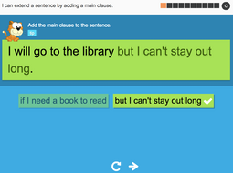 I can extend a sentence by adding a main clause - Interactive Activity - Year 3 Spag