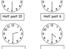 year 1 oclock and half past bundle 14 worksheets