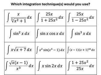 Integration methods Y13 A level Maths