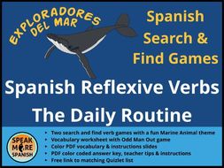 Juego de Presente de Verbos Reflexivos * Games and Vocabulary for Spanish Reflexive Verbs