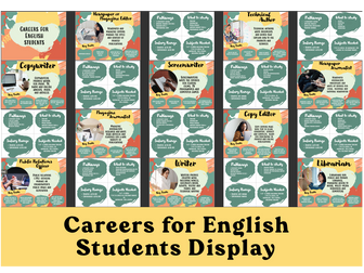 13 English Careers Display Posters | Careers for English students