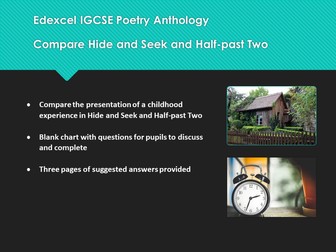 Compare Hide and Seek and Half-past Two: Edexcel IGCSE English Literature