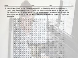 Present Simple Tense Statements Word Maze