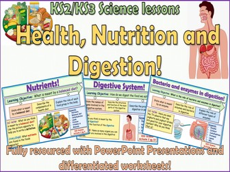 Health, Nutrition and Digestion KS2/KS3 Science Bundle