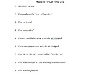 Medicine Through Time Quiz