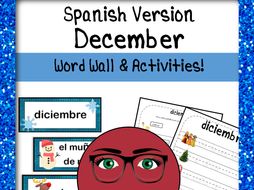 December Word Wall Cards AND activities! {Spanish Version}