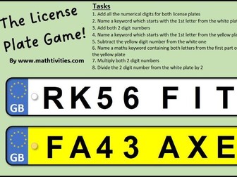 The License Plate Game Quick Starter