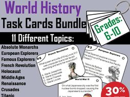 World History Task Cards Bundle