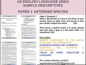 SAMPLE EXTENDED WRITING (DESCRIPTIVE) - CAIE AS 9093 ENGLISH LANG
